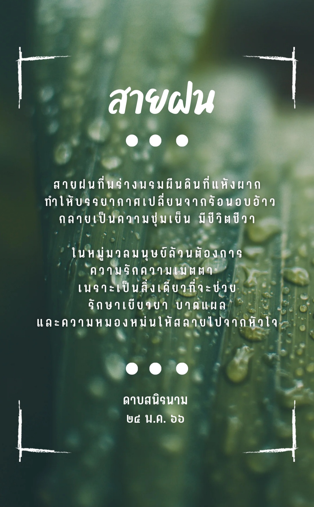 คติธรรม : สายฝน